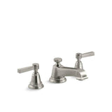 Kohler - Pinstripe Widespread bathroom sink faucet with Lever handles, 1.2 gpm - Vibrant Brushed Nickel
