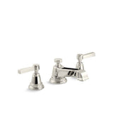 Kohler - Pinstripe Widespread bathroom sink faucet with Lever handles, 1.2 gpm - Vibrant Polished Nickel
