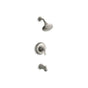 Kohler - Fort1/2 Rite-Temp bath and shower trim kit, 2.5 gpm, slip-fit spout - Vibrant Brushed Nickel
