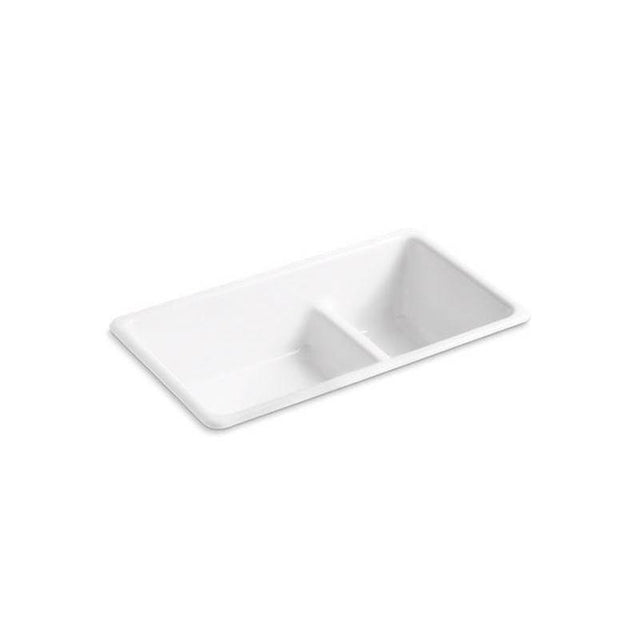 Kohler - Iron/Tones Smart Divide 33'' top-/undermount double-bowl kitchen sink - White