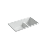 Kohler - Iron/Tones Smart Divide 33'' top-/undermount double-bowl kitchen sink - Ice Grey