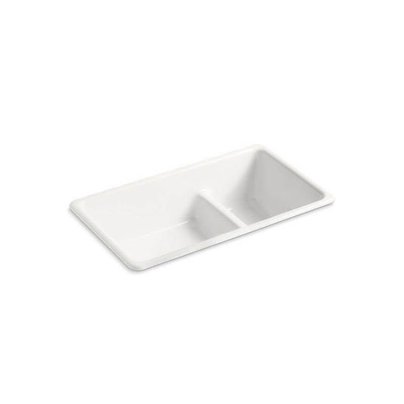 Kohler - Iron/Tones Smart Divide 33'' top-/undermount double-bowl kitchen sink - Sea Salt