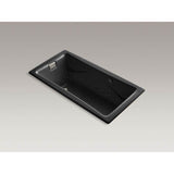 Kohler - Tea-for-Two 71-3/4'' x 36'' drop-in Heated BubbleMassageE air bath - Black