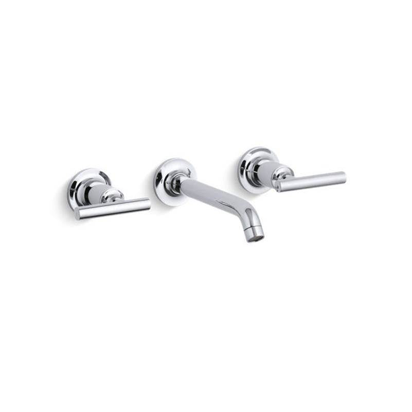 Kohler - Purist Wall-mount bathroom sink faucet trim with Lever handles, 1.2 gpm - Polished Chrome