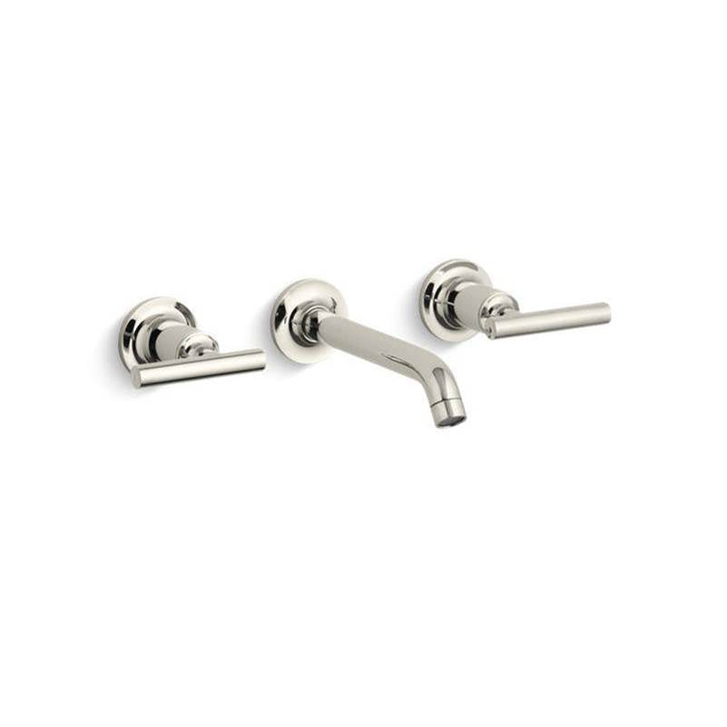 Kohler - Purist Wall-mount bathroom sink faucet trim with Lever handles, 1.2 gpm - Vibrant Polished Nickel