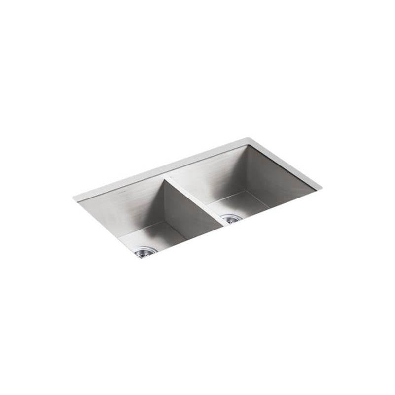 Kohler - VaultE 32'' undermount double-bowl kitchen sink - Stainless Steel