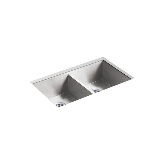Kohler - VaultE 32'' undermount double-bowl kitchen sink - Stainless Steel