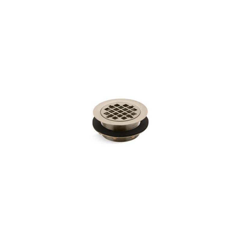 Kohler - Round shower drain for use with plastic pipe, gasket included - Vibrant Brushed Bronze