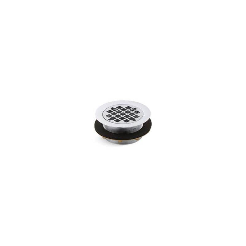 Kohler - Round shower drain for use with plastic pipe, gasket included - Polished Chrome