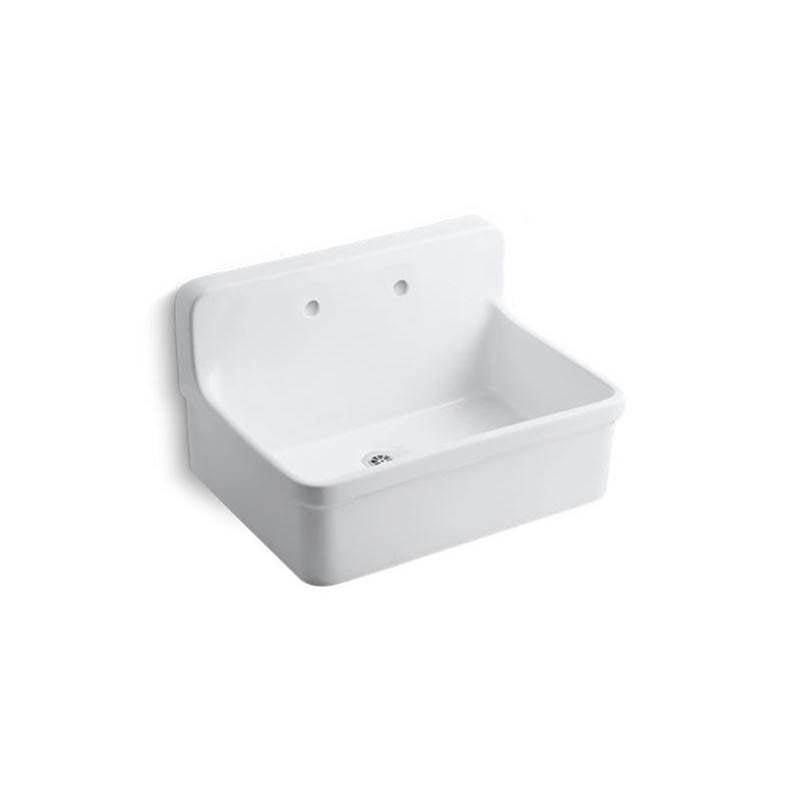Kohler - GilfordE 30'' x 22'' bracket-mount scrub-up/plaster sink with 8'' widespread faucet holes - White