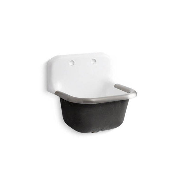 Kohler - BannonE 24'' x 20-1/4'' wall-mount or P-trap mount service sink with rim guard and back drilled on 8'' centers - White