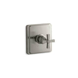 Kohler - Pinstripe Pure Rite-Temp valve trim with cross handle - Vibrant Brushed Nickel