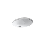 Kohler - Caxton 21-1/4'' oval undermount bathroom sink with glazed underside, no overflow - White