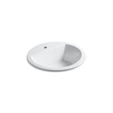 Kohler - Bryant 19'' round drop-in bathroom sink - White