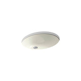 Kohler - Caxton 21-1/4'' oval undermount bathroom sink with glazed underside, no overflow - Biscuit