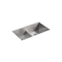 Kohler - VaultE Smart Divide 33'' top-/undermount double-bowl kitchen sink - Stainless Steel
