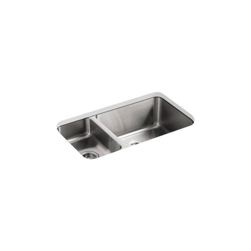 Kohler - Undertone 31-1/2'' undermount double-bowl kitchen sink - Stainless Steel