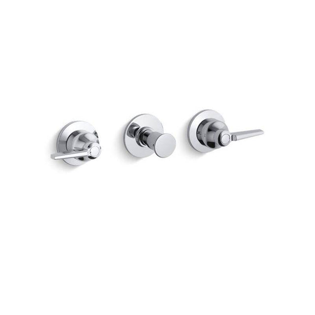 Kohler - Triton Wall-mount valve trim with push button diverter and lever handles, requires valve - Polished Chrome