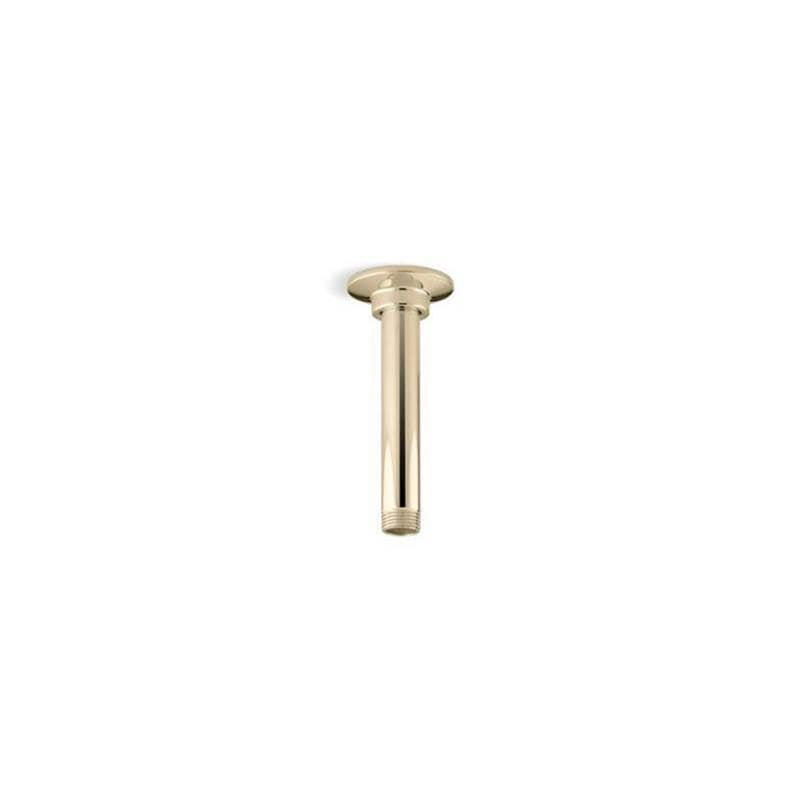 Kohler - 6'' ceiling-mount single-function rainhead arm and flange - Vibrant French Gold