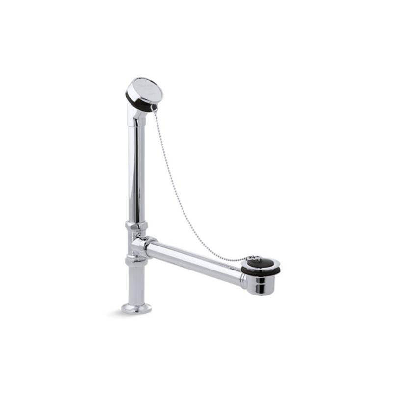 Kohler - AntiqueE Bath drain, chain and rubber stopper - Polished Chrome