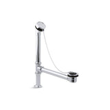 Kohler - AntiqueE Bath drain, chain and rubber stopper - Polished Chrome