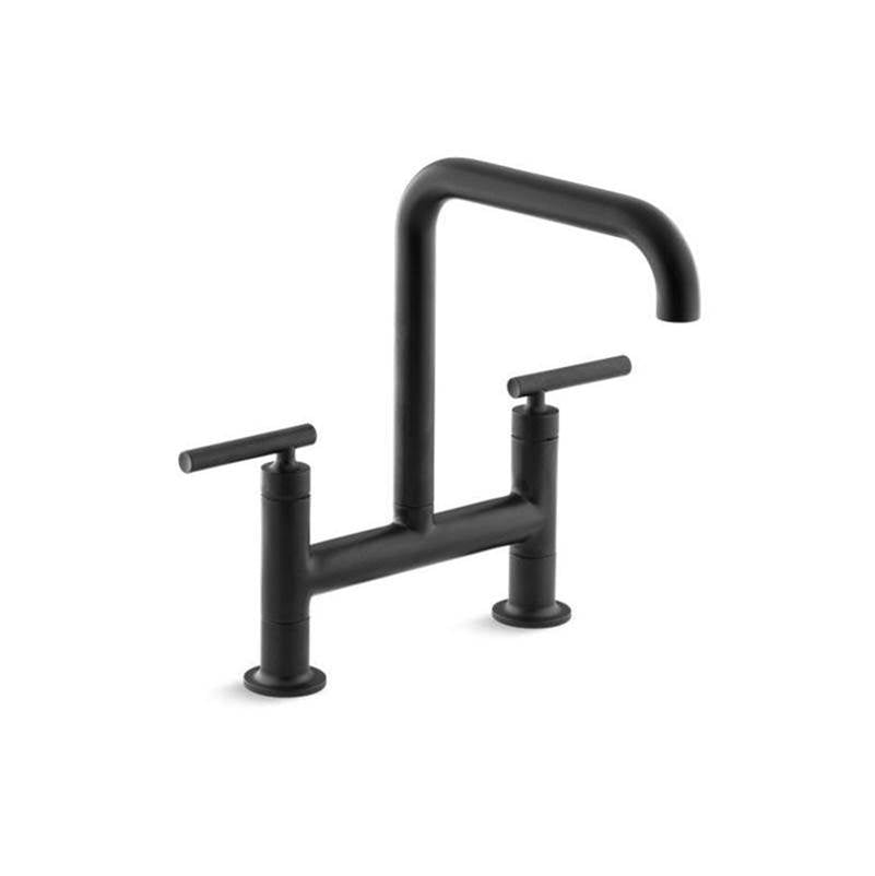 Kohler - Purist Two-hole bridge kitchen sink faucet - Matte Black