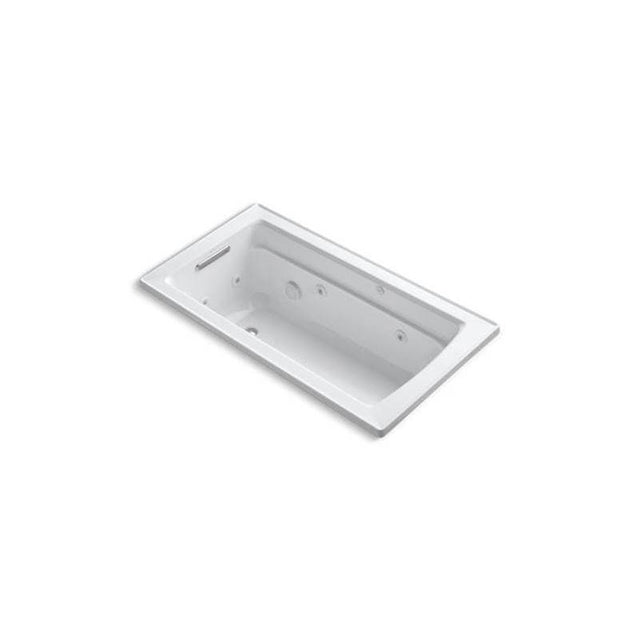 Kohler - Archer 60'' x 32'' drop-in whirlpool bath with and Bask heated surface - White