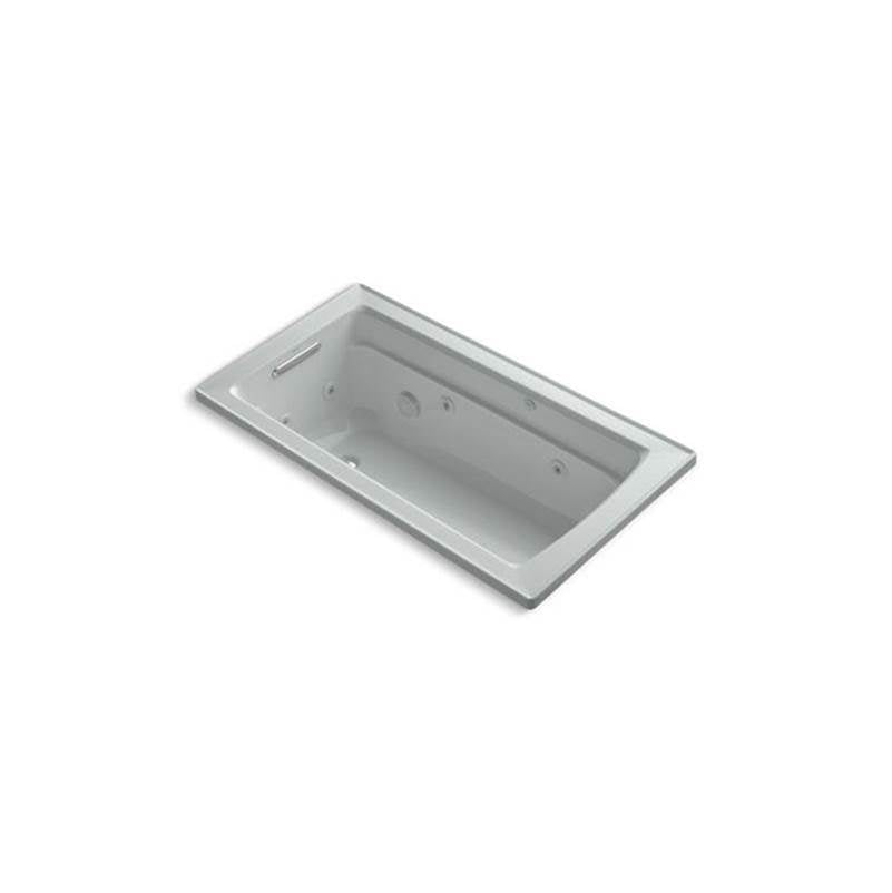Kohler - Archer 60'' x 32'' drop-in whirlpool bath with and Bask heated surface - Ice Grey