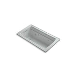 Kohler - Archer 60'' x 32'' drop-in whirlpool bath with and Bask heated surface - Ice Grey
