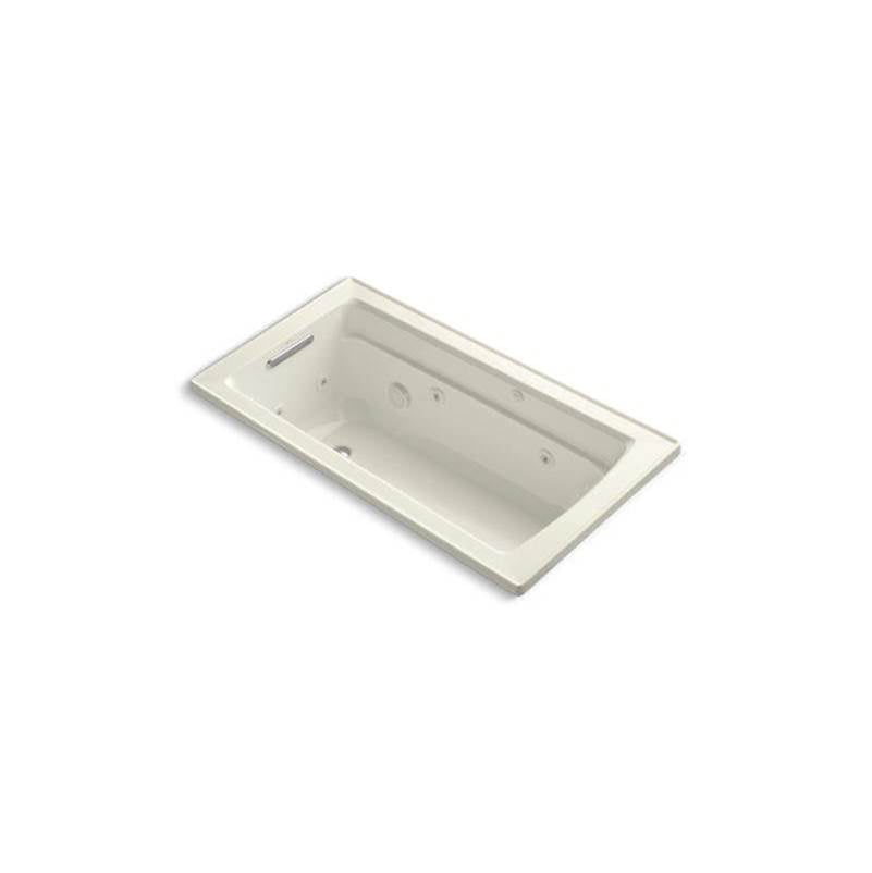 Kohler - Archer 60'' x 32'' drop-in whirlpool bath with and Bask heated surface - Biscuit