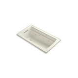 Kohler - Archer 60'' x 32'' drop-in whirlpool bath with and Bask heated surface - Biscuit