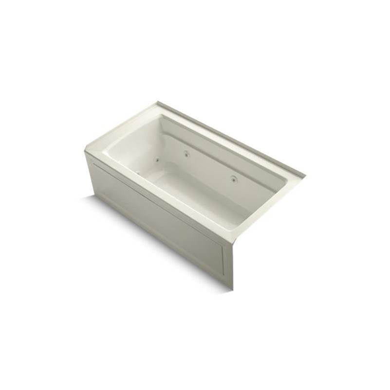 Kohler - Archer 60'' x 32'' alcove heated whirlpool bath, right drain - Biscuit
