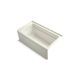 Kohler - Archer 60'' x 32'' alcove bath with Bask heated surface, right drain - Biscuit