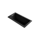Kohler - Underscore 66'' x 32'' drop-in Heated BubbleMassageE air bath with Bask heated surface - Black