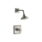 Kohler - Pinstripe Pure Rite-Temp shower trim kit with cross handle, 2.5 gpm - Vibrant Brushed Nickel