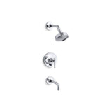 Kohler - Purist Rite-Temp bath and shower trim kit with push-button diverter and lever handle, 2.5 gpm - Polished Chrome
