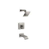 Kohler - Loure Rite-Temp bath and shower trim kit with push-button diverter, 2.5 gpm - Vibrant Brushed Nickel