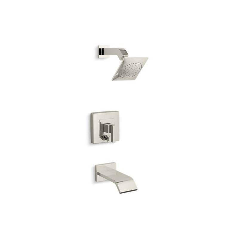 Kohler - Loure Rite-Temp bath and shower trim kit with push-button diverter, 2.5 gpm - Vibrant Polished Nickel