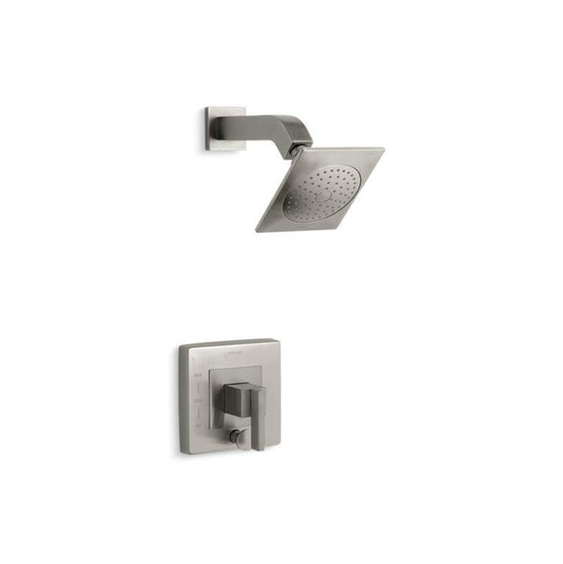 Kohler - Loure Rite-Temp shower trim kit with push-button diverter, 2.5 gpm - Vibrant Brushed Nickel