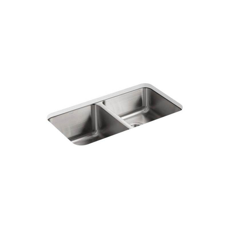 Kohler - Undertone 31-1/2'' undermount double-bowl kitchen sink - Stainless Steel