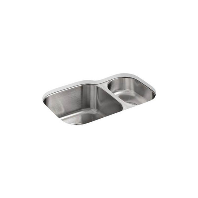 Kohler - Undertone 30-3/4'' undermount double-bowl kitchen sink - Stainless Steel