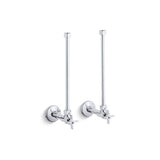 Kohler - Pair 1/2'' NPT angle supplies with stop, cross handle and annealed vertical tube - Polished Chrome