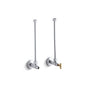 Kohler - Pair 1/2'' NPT angle supplies with loose-key stop and annealed vertical tube - Polished Chrome