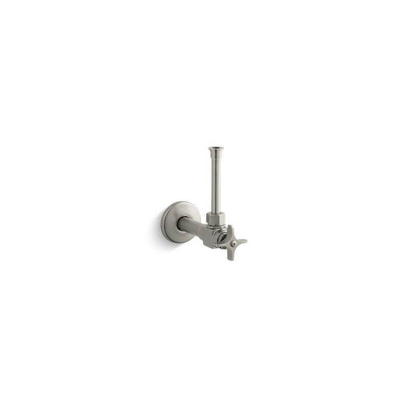 Kohler - 1/2'' angle supply with stop, cross handle and rigid vertical tube - Vibrant Brushed Nickel