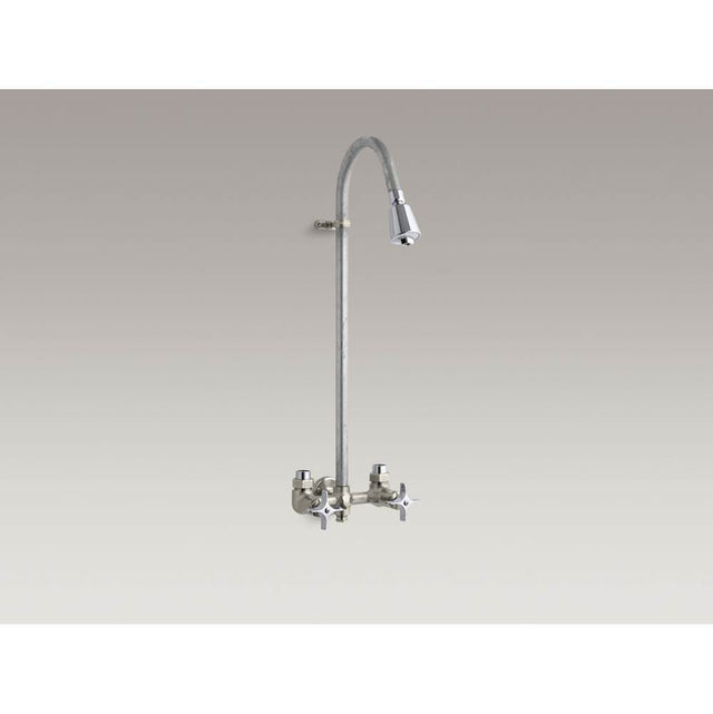 Kohler - Industrial exposed shower with reversible yoke and galvanized riser - Rough Plate