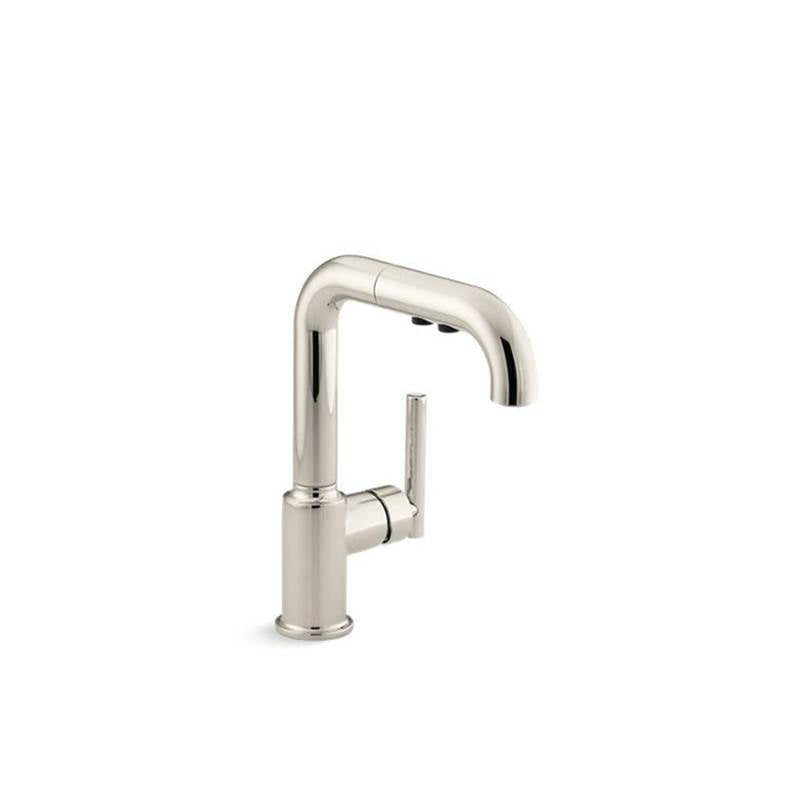 Kohler - Purist Pull-out kitchen sink faucet with three-function sprayhead - Vibrant Polished Nickel