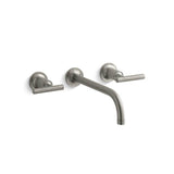 Kohler - Purist Wall-mount bathroom sink faucet trim with Lever handles, 1.2 gpm - Vibrant Brushed Nickel