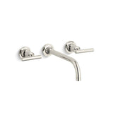 Kohler - Purist Wall-mount bathroom sink faucet trim with Lever handles, 1.2 gpm - Vibrant Polished Nickel