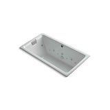 Kohler - Tea-for-Two 66'' x 36'' drop-in Effervescence whirlpool bath - Ice Grey