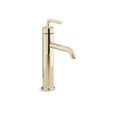 Kohler - Purist Tall single-handle bathroom sink faucet with Lever handle, 1.2 gpm - Vibrant French Gold